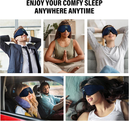 Sleep Headphones,Sleep Mask for Side Sleeper,3D Eye Mask for Sleeping with Stereo Speakers,Bluetooth Headphone,Perfect for Gifts for Women/Men Black