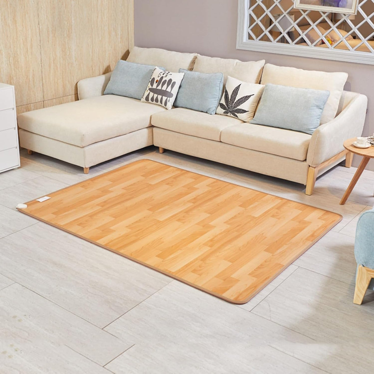 Electric Heated Floor Mat, Heated Carpet with Adjustable Temperature 12 Hour Timer, Indoor Graphene Floor Heating Mat Foot Warmer(C,100 * 100cm/39.3 * 39.3in)