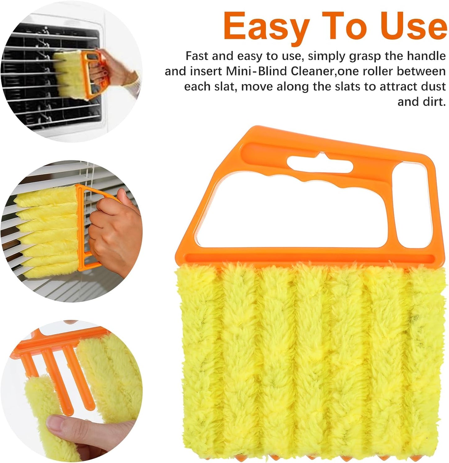12pcs blinds cleaner tool handheld mini blind cleaner for vinyl blinds 7Finger Washable blind cleaners duster tool for Air Conditioner Window Fan Siding Dust Dirty Removable window cleaners