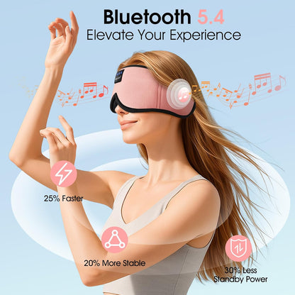 ZUMUSEN Bluetooth Sleep Headphones Mask with 3D Stereo Speakers