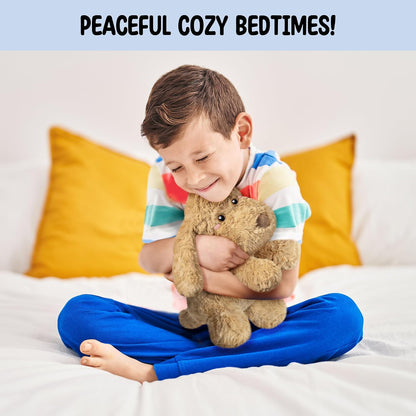Bunny Microwavable & Weighted Stuffed Animals - 1.5 Lbs Unscented Heating Pad for Period Cramps Pain Relief and Anxiety, Cute Bunny Plush Toys Gifts for Women Girls Adults and Kids by Happy Fuel