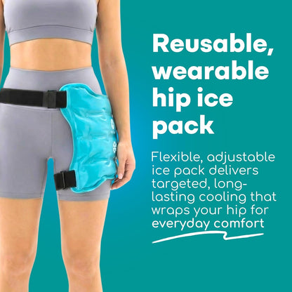 Medi Grade Hip Ice Pack Wrap with Adjustable Strap, Reusable Gel Cold Pack