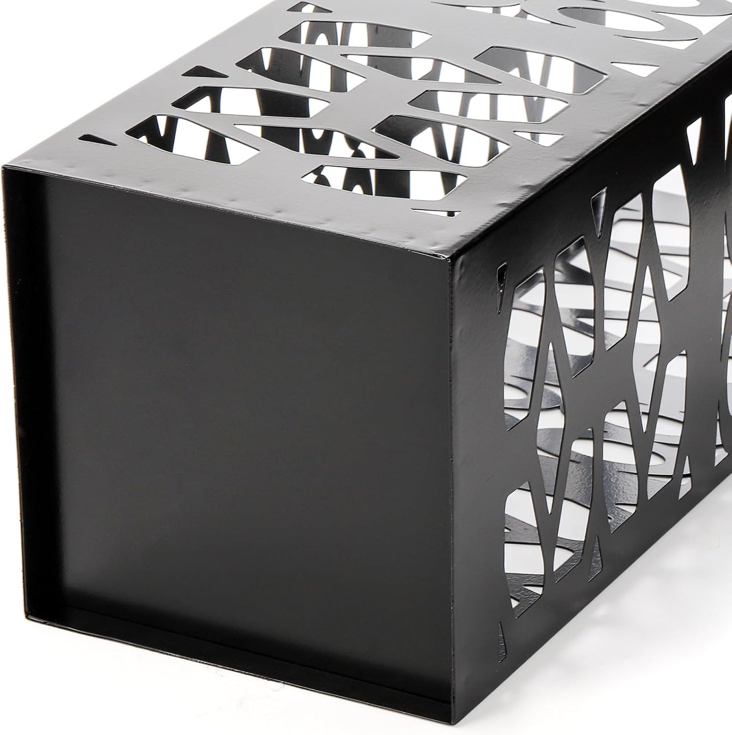 Metal Umbrella Holder Stand for Entryway, Square Umbrella Organizer, Walking Sticks Storage Bin Freestanding for Home, Office, Hotel, Black, 5.9 x 5.9 x 15.7 Inches