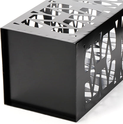 Metal Umbrella Holder Stand for Entryway, Square Umbrella Organizer, Walking Sticks Storage Bin Freestanding for Home, Office, Hotel, Black, 5.9 x 5.9 x 15.7 Inches