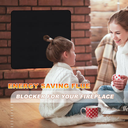 Fireplace Cover, Draft Stopper for Brick Fireplace, Fireplace Flue Blocker, Indoor Fireplace Blanket for Heat Loss, Winter and Summer, Black, 36x20 Inches