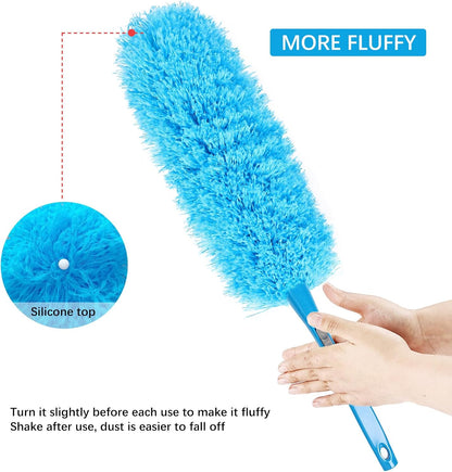 4PCS Microfiber Duster Kit, 3 in 1 Microfiber Dusters Retractable Gap Dust Cleaner and Chenille Duster with 83 inches Extra Long Extension Pole for Cleaning Ceiling Fan, High Ceiling
