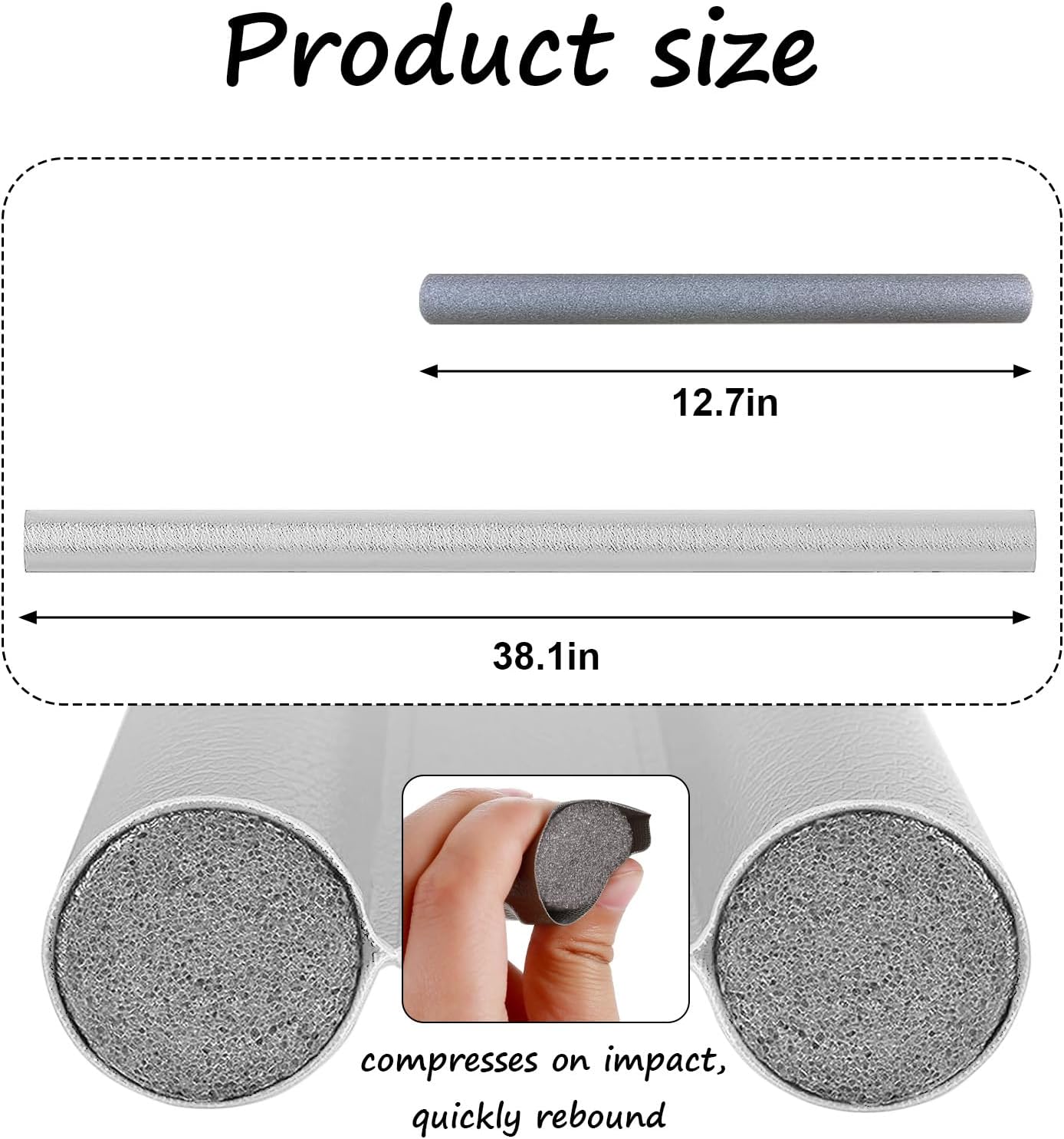 Wanheart Under Door Draft Stopper 38 Inch, Door Sweep for Bottom of Door | Draft Blocking, Small Gap Fit, Trim to Size, No Adhesive, Wipeable Cover