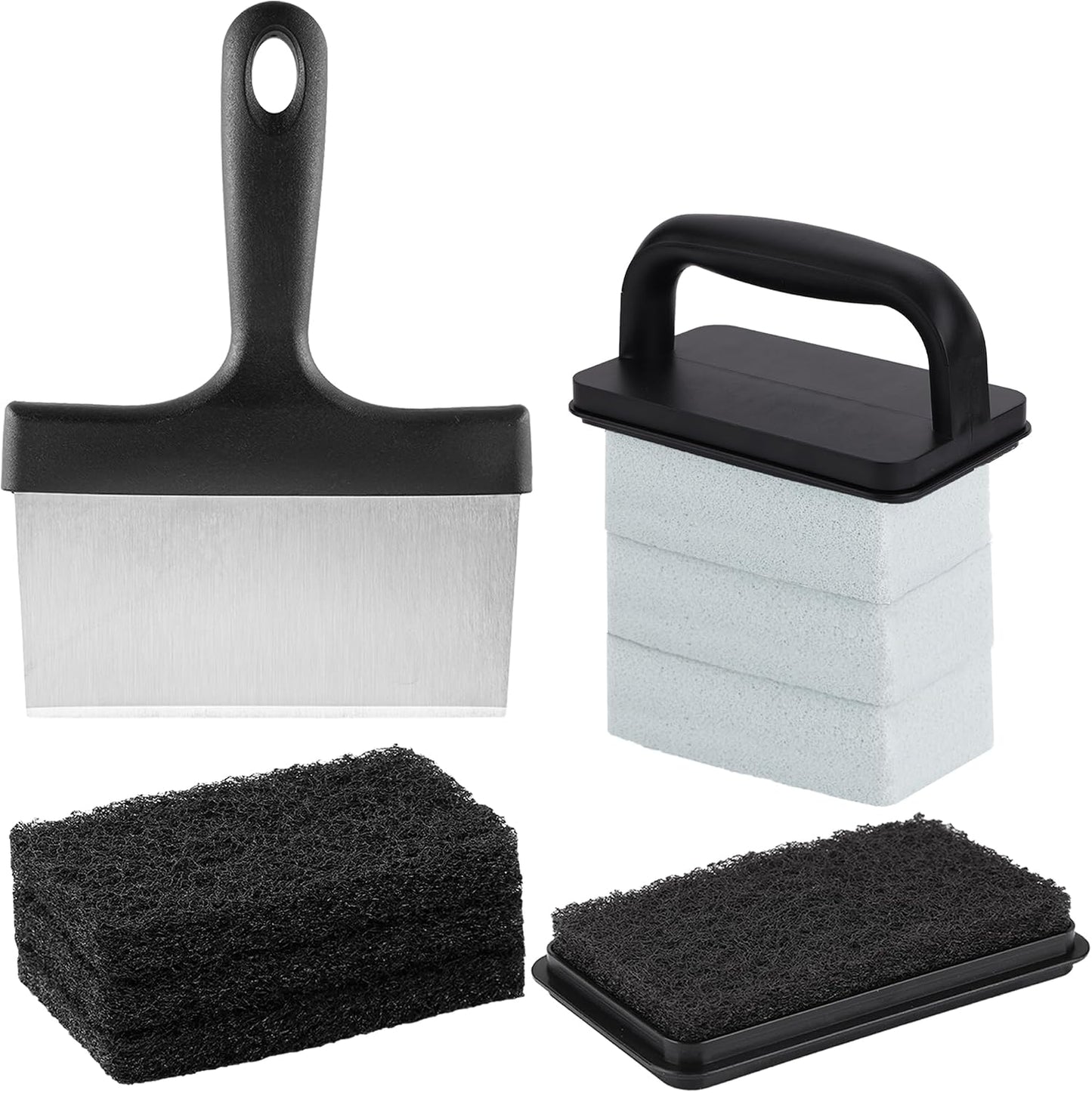 Heavy Duty Griddle Cleaning Brick with Handle | Grill Cleaner for Cleaning Flat top, Pumice Griddle Cleaning Stone Removing Stains for BBQ, Swimming Pool, Sink(5 Pack)