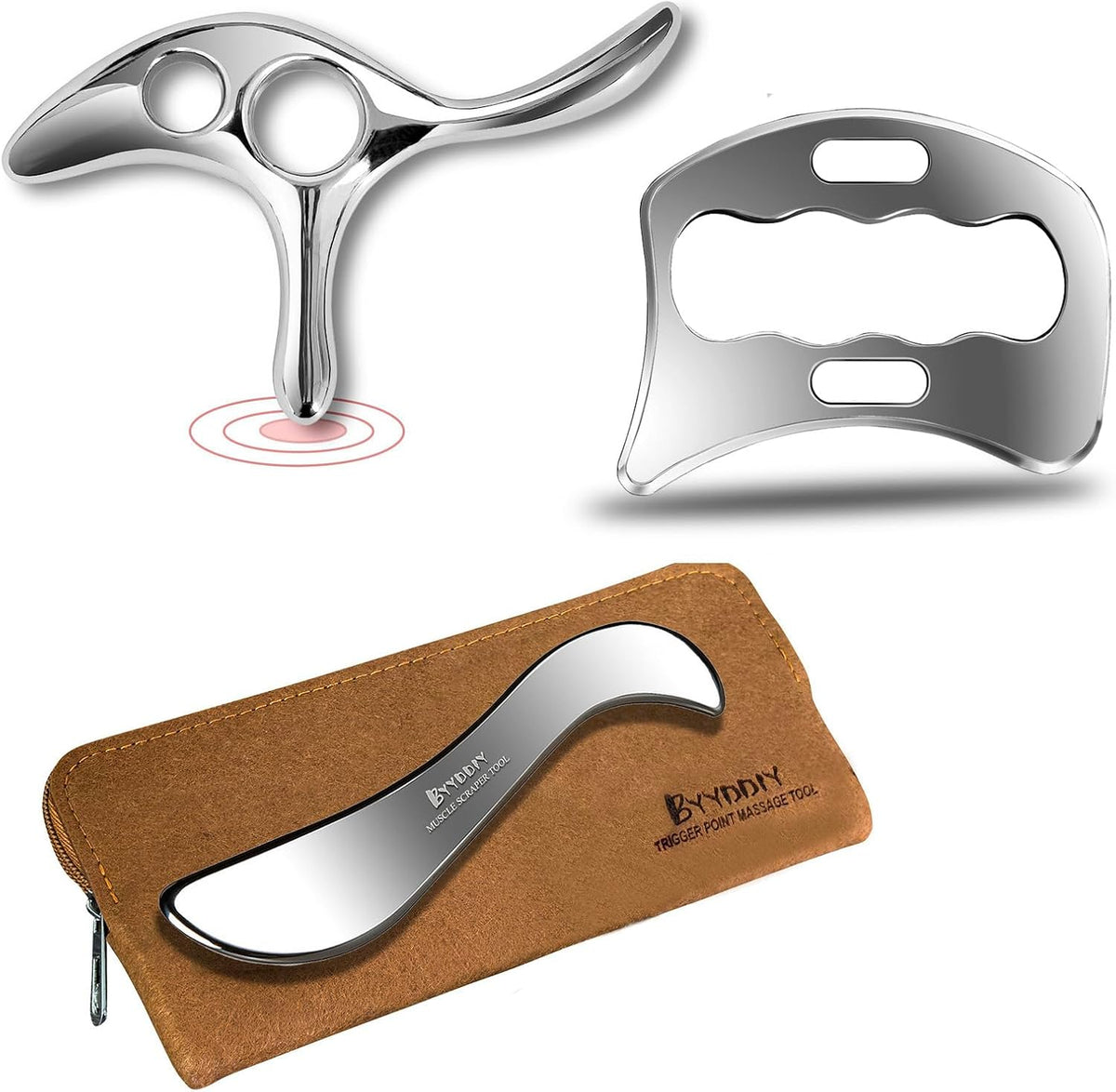 BYYDDIY Gua Sha Trigger Point Massage Tool -Thumb Protector,Deep Tissue Massage,Muscle Scraper Tool (T)