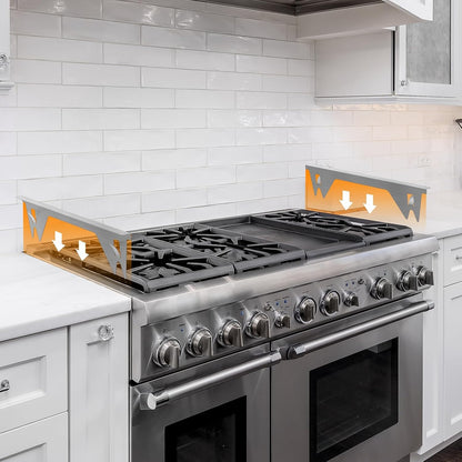 Stainless Steel Stove Gap Covers,Stove Gap Filler, Range Trim Kit, Stove Gap Guards, Heat Resistant and Easy to Clean, Easy retractable Length 13.8" to 27.5", Width 0.79",Black(2PCS)