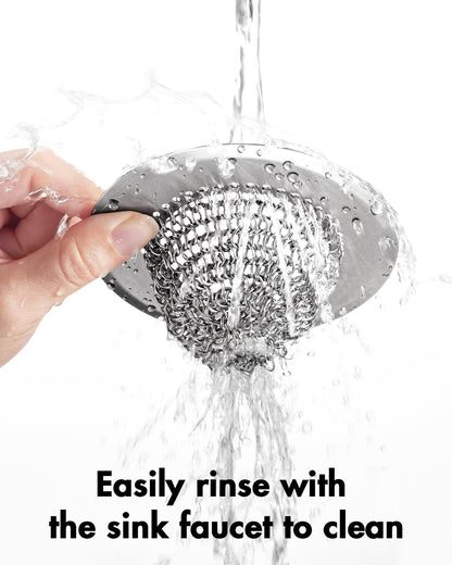 Kitchen Sink Drain Strainer,Patented Reversible Chain Mesh Basket Anti-Clog | Revolutionary Sink Strainer，Easy Clean，Fast Drainage，304 Stainless Steel Rust-Proof，4.4" Large Capacity Food Catcher，Handmade