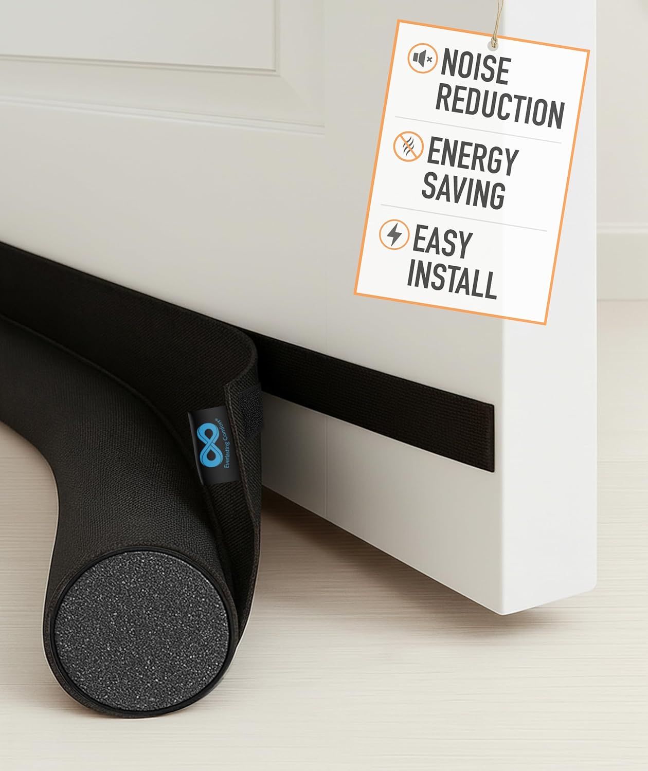 Everlasting Comfort 1 Sided Door Draft Stopper for Bottom of Door - Keeps Cold Air in & Heat Out, 100% Sound Proofing Strip Gap Filler, Quick Install Noise Blocker Sweep for Home - Fits 36" Doors