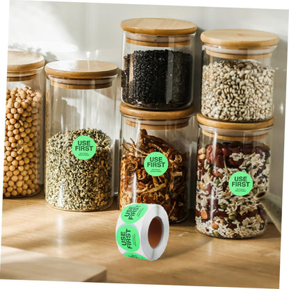 Sosoport 1Roll Use Rotation Stickers of Removable Adhesive Labels for Restaurant Inventory Light Green Dots for