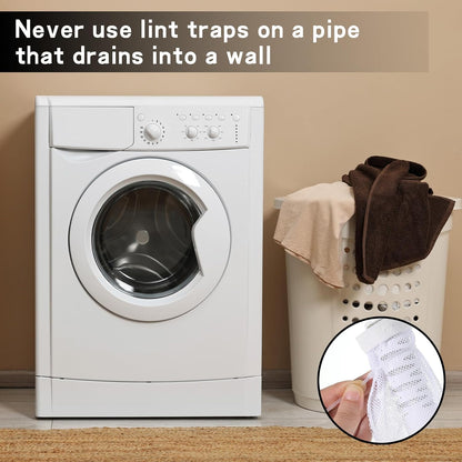 9 PCS Washer Lint Catcher, Include 3 Washing Machine Lint Catcher and 6 Cable Ties Elastic Washer Drain Lints Catchers for Washing Machine Hose Linting Filtration, White