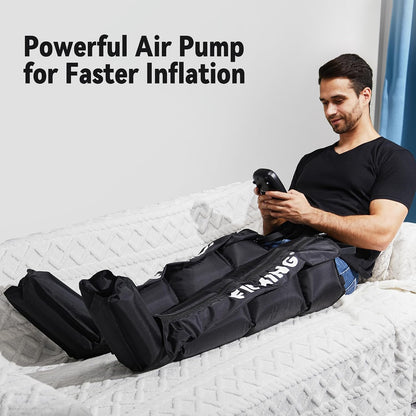 FIT KING Air Compression Recovery System, Full Leg Massager Boots (Medium)