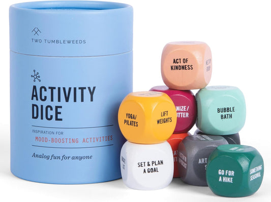 Two Tumbleweeds Mood-Boosting Activity Dice – Set of 9 Dice