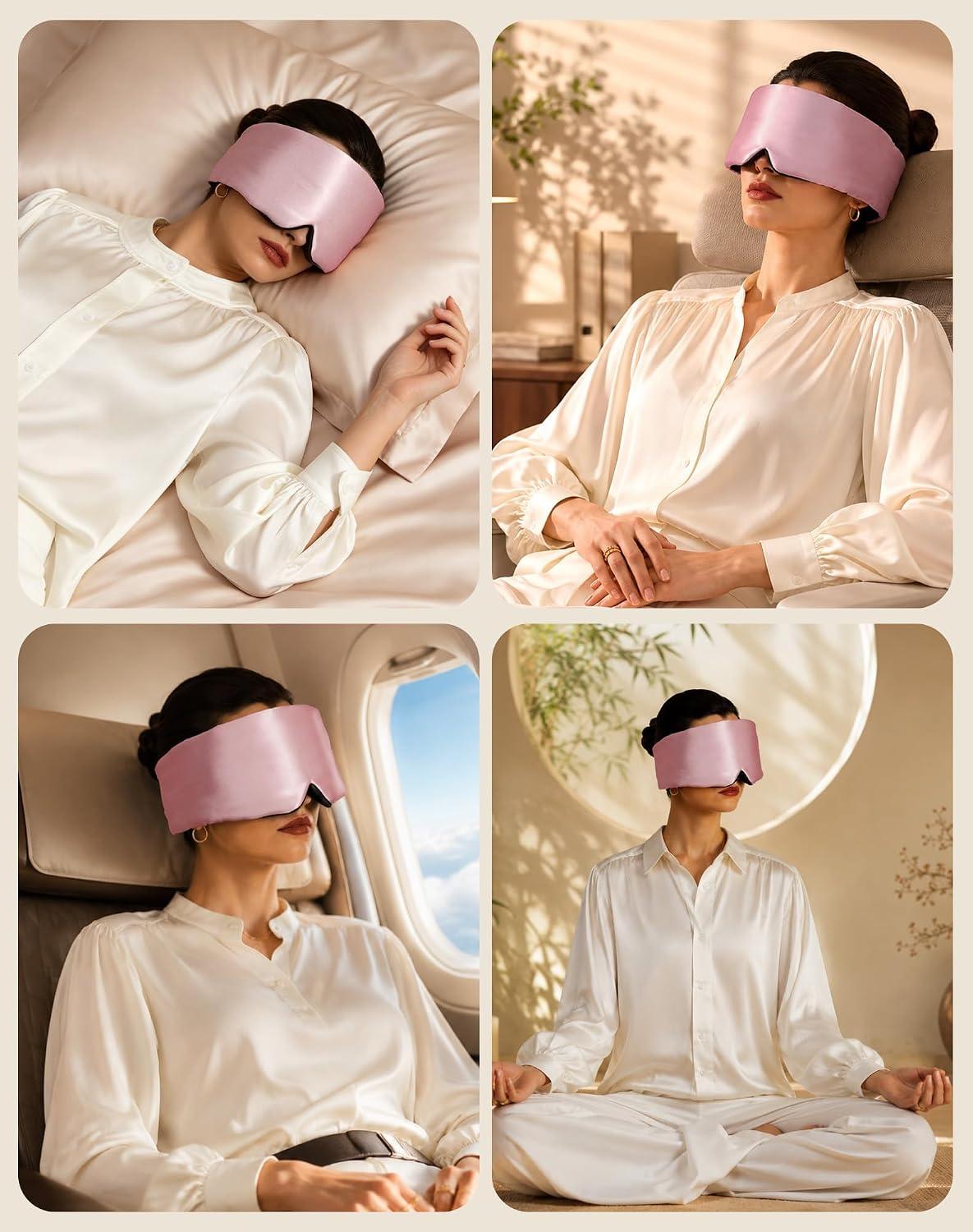 SilkSilky 22 Momme Mulberry Silk Sleep Mask for Side Sleepers, Black