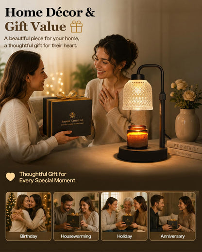 AIFEI Candle Warmer Lamp with Timer, 2/4/8H Auto-Off Candle Lamp, Black
