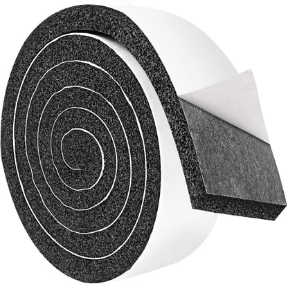 2 Rolls Foam Seal Tape for Door Window Insulation, Soundproof and Shockproof Foam Adhensive Strip, 3/8" Wx3/16 T Single Sided Foam Tape, Cold Air and Draft Closed Cell Seal Strip,Total 32FT