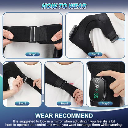 Cordless Shoulder Massager with Heat and Vibration, 3 Heat & 3 Vibration