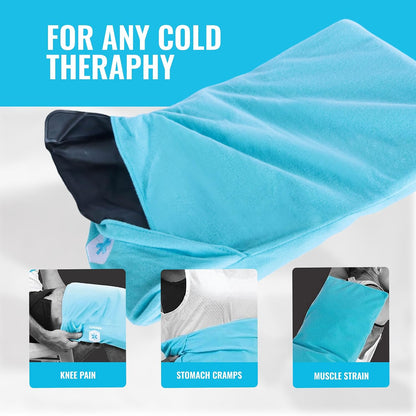 ICEWRAPS Reusable Cold Pack with Fabric Cover - Standard 10 x 14 Inch, Blue