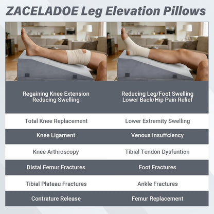 Leg Elevation Pillows for After Surgery, Adjustable Height Knee Surgery Recovery Equipment, Knee Replacement Recovery Aids for Hip Ankle Pain Relief Patent Pending