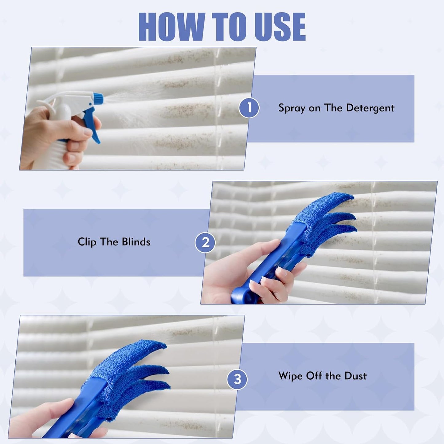 2 Pcs Blind Cleaner Duster Tool | Window Blind Duster Brush with 6 Microfiber Sleeves, Blinds Cleaner Tool for Window Blinds, Car Air Condition, Exhaust Vent