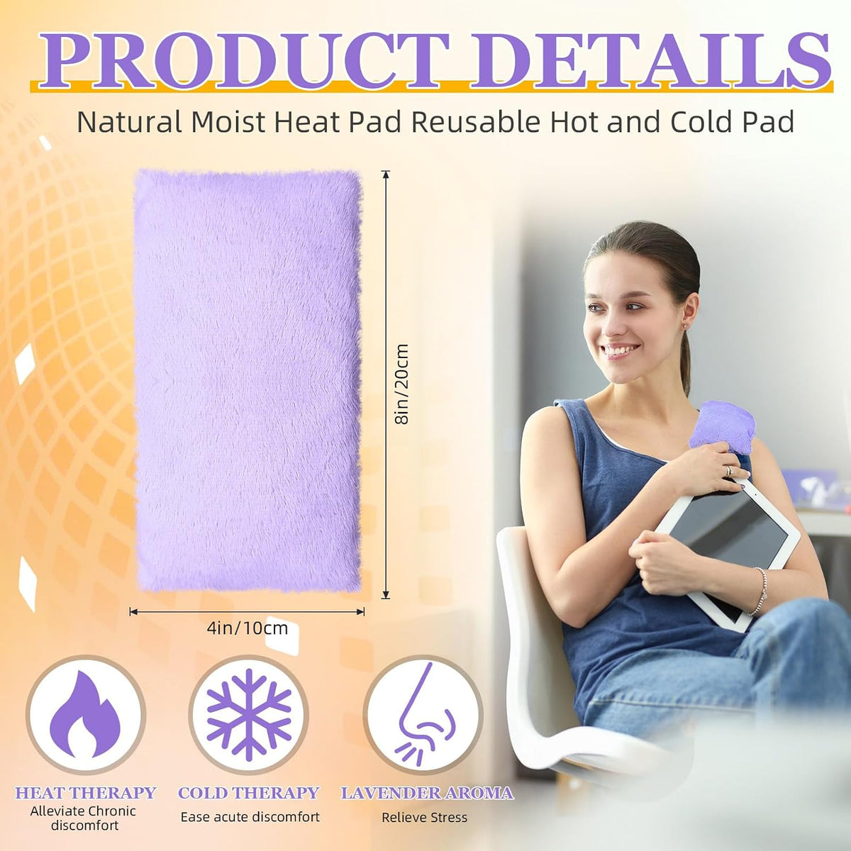 Cozypower Mini Heating Pad Microwavable Hot Cold Pack Reusable,Pink