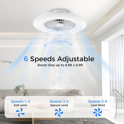 18.9" RGB Flush Mount Ceiling Fan with Light, 6 Speeds 3 Colors | Indoor Ceiling Fan · RGB+3CCT Dimmable · App/Remote Control · Quiet DC · 6-Speed Reversible · Flush Mount 18.9" · Kids Room