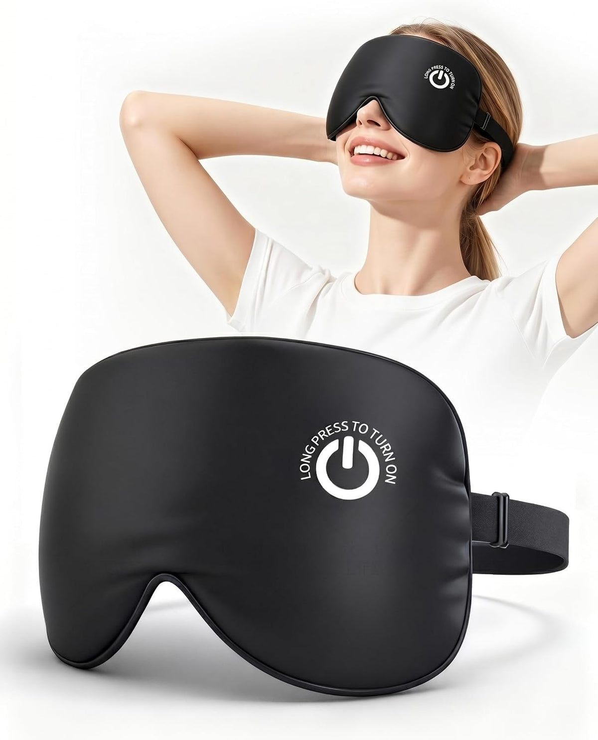 Heated Eye Mask for Dry Eyes, FSA-HSA Eligible, Cordless Rechargeable Warm Compress, 100% Mulberry Silk Removable Cover, 3 Heat Settings 95-131°F, 20-Min Auto-Off, USB-C, Stye & Sleep