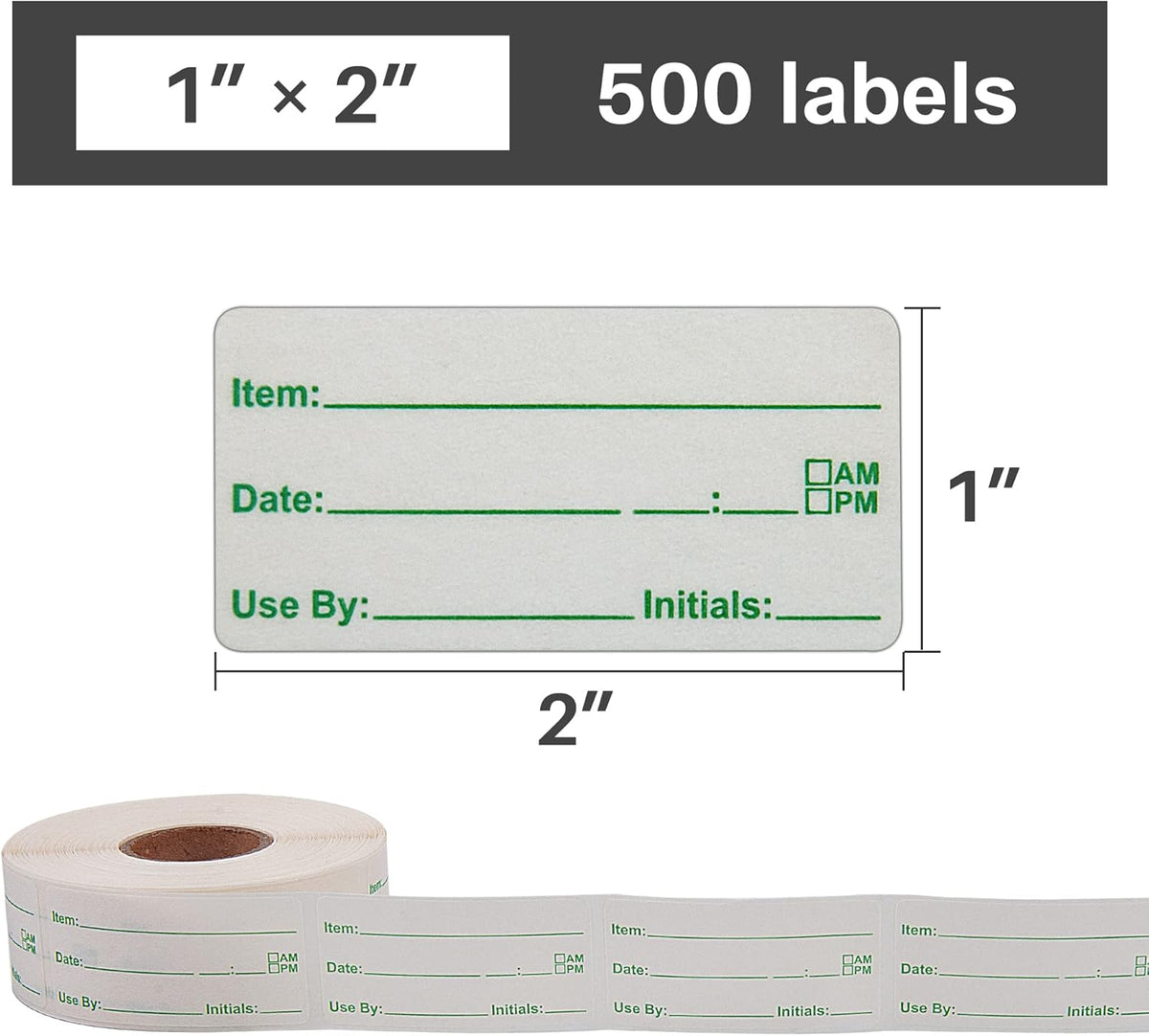 L LIKED 500 Stickers Use by 1 x 2 Inch Dissolvable Food Storage Labels for Containers