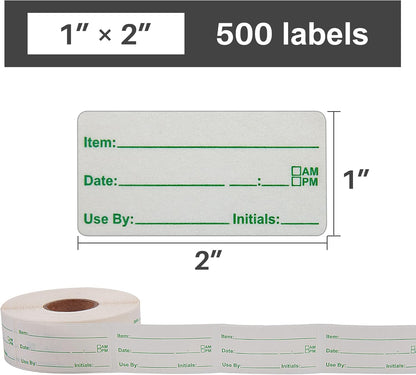 L LIKED 500 Stickers Use by 1 x 2 Inch Dissolvable Food Storage Labels for Containers