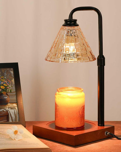 Modern Candle Warmer Lamp with Timer, Dimmable Candle Lamp Warmer, Mothers Day Birthday Gifts for Women Men, Black Candle Warmer, Adjustable Candle Light Warmer, Cozy Living Room Bedroom Home Decor