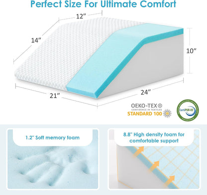 Cozymaker 10-inch Adjustable Leg Elevation Pillows for Swelling Pain Relief