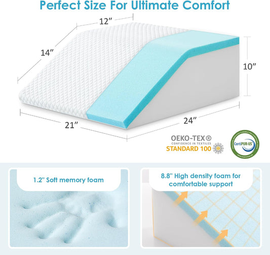 Cozymaker 10-inch Adjustable Leg Elevation Pillows for Swelling Pain Relief