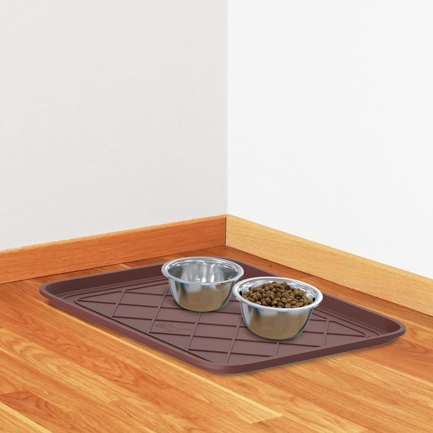 All-Weather Boot Tray - Water-Resistant Plastic Mud Pan, Pet Food Tray, and Outdoor or Indoor Shoe Mat for Entryway by Stalwart (Black)