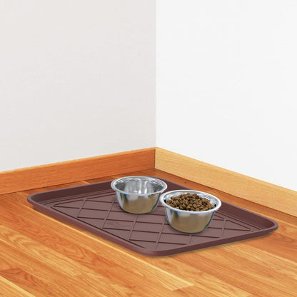 All-Weather Boot Tray - Water-Resistant Plastic Mud Pan, Pet Food Tray, and Outdoor or Indoor Shoe Mat for Entryway by Stalwart (Black)