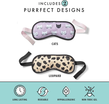 Fit+Fresh Cooling Gel Eye Mask & Cold Head Wrap - Migraine Ice Pack for Relief