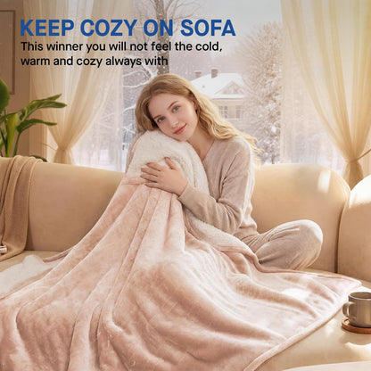 Sealy Electric Blanket Throw 50×60, Flannel to Sherpa, Charcoal