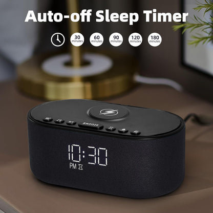Odokee Sound Machine Alarm Clock for Bedrooms with Wireless Charging - Putty