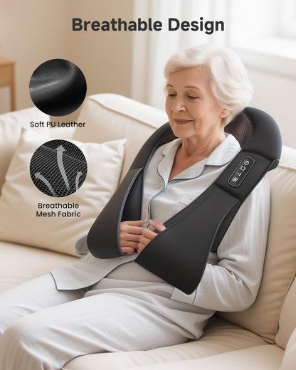 Shiatsu Neck & Shoulder Massager with Heat, Deep Tissue Back Massager