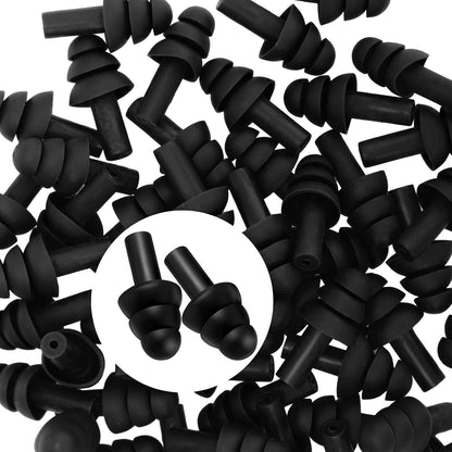 TrelaCo 200 Pairs Ear Plugs Bulk, Reusable Silicone Ear Plugs, Black