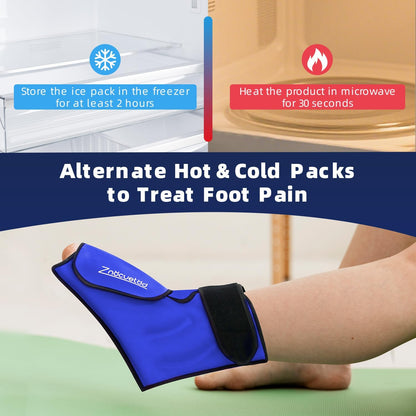 Ankle Ice Pack Wrap for Foot Heel Pain Relief and Swelling Large Reusable Gel Ice Cold Packs for Achilles Tendonitis Plantar Fasciitis Sprained Ankles Swollen Feet Surgery Recovery(Hot Pink)