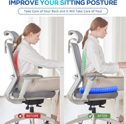 Gel Seat Cushion for Long Sitting Pressure Relief(Super Large&Thick) -Wheelchair Cushion for Pressure Sores - Coccyx,Sciatica & Tailbone Pain Relief Cushion- Non-Slip Butt Pillow for Office, Home, Car