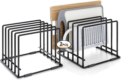 2-pack 5-slot baking storage scratch-resistant cookie tray organizer with anti-slip frame for kitchen cabinet - portable and dust-resistant