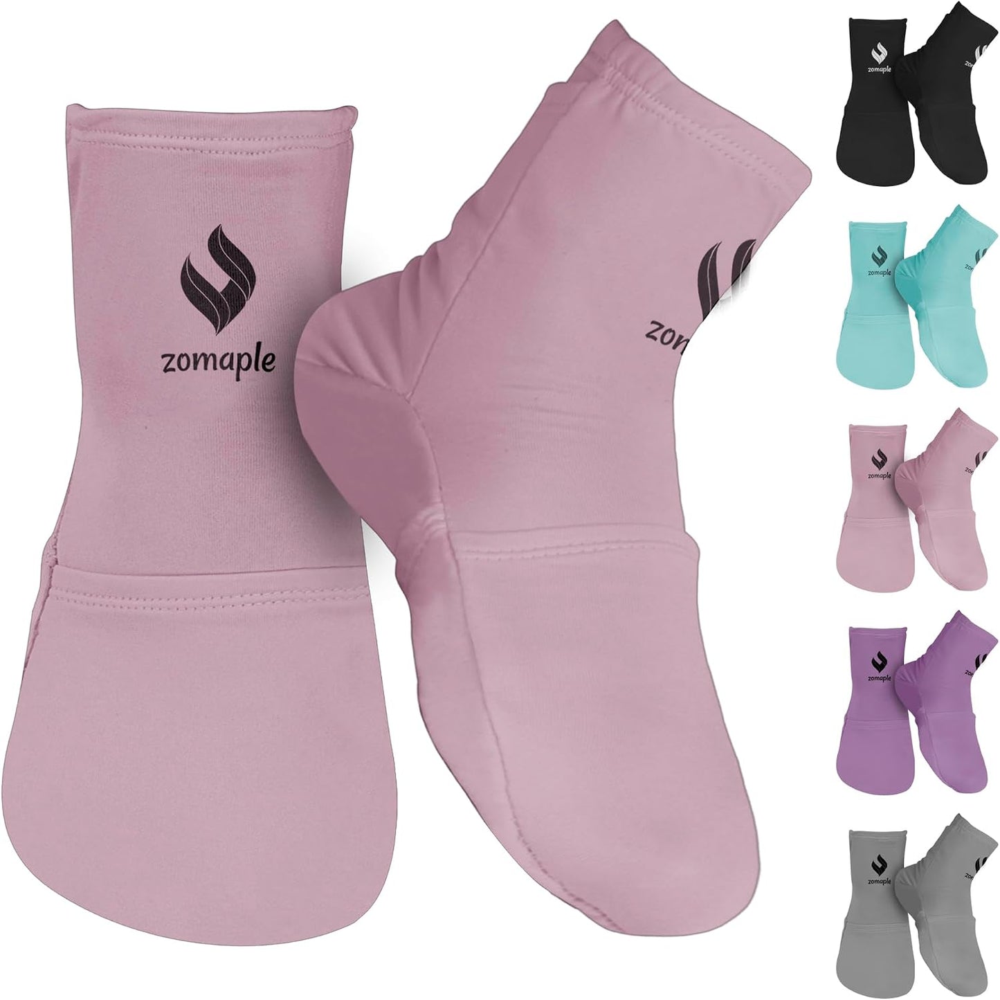 Zomaple Cold Therapy Socks for Feet with 2 Reusable Gel Ice Packs, Cooling Socks for Hot Feet & Swelling Relief, Adjustable Compression Ice Pack Wrap for Plantar Fasciitis, Neuropathy & Foot Pain