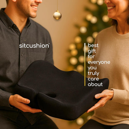 Car Seat Cushion for Driving, Sciatica Pain Relief Car Pillow and Seat Pad | Extra Large Driver Seat Cushion Offers Broad Car-Seat Coverage to Ease Hip and Tailbone Pressure During Long Drives (Black)