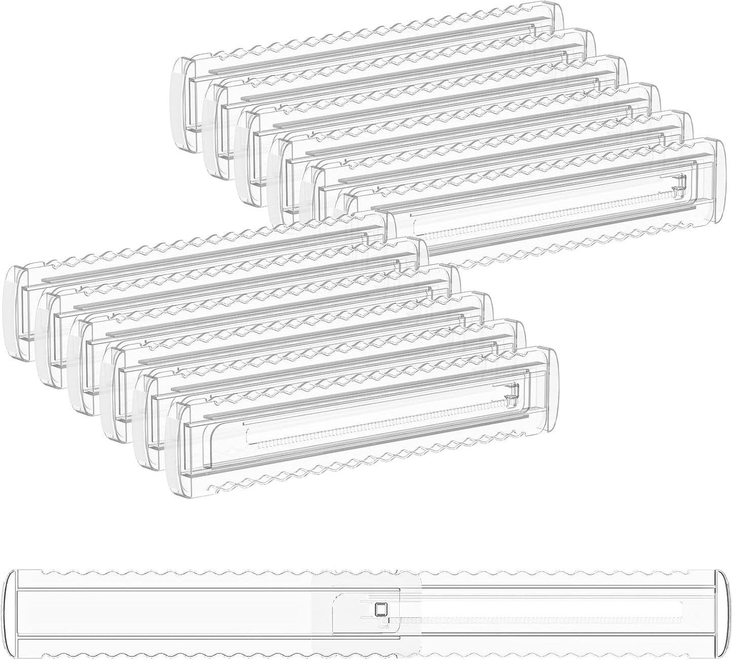 4 Pack 4" High Drawer Dividers for Clothes, 10.2"-16.5" Expandable | Dresser Drawer Organizers, Adjustable Plastic Clear Drawer Separators for Kitchen, Baby Clothing, Socks & Underwear Storage
