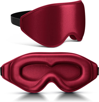 FlyCoco 99% Fully Block Out Light Eye Sleep Mask, 3D Deep Contoured Eyes Cover Zero Pressure, Long Lash Extension Eyes Mask with Adjustable Straps for Sleeping Travel Home Nap Rest Women Men (Pink)