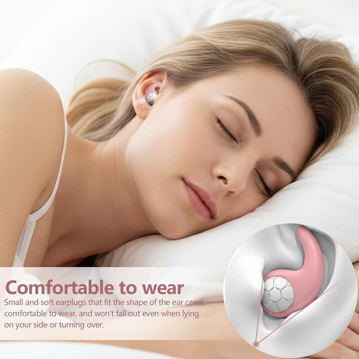 Noise Cancelling Ear plugs for Sleeping - Black Comfortable Reusable Silicone Earplugs for Sleep 24dB Noise Reduction Snoring and Studying Travel Concerts Hearing Protection with 3Tips and Storage Box